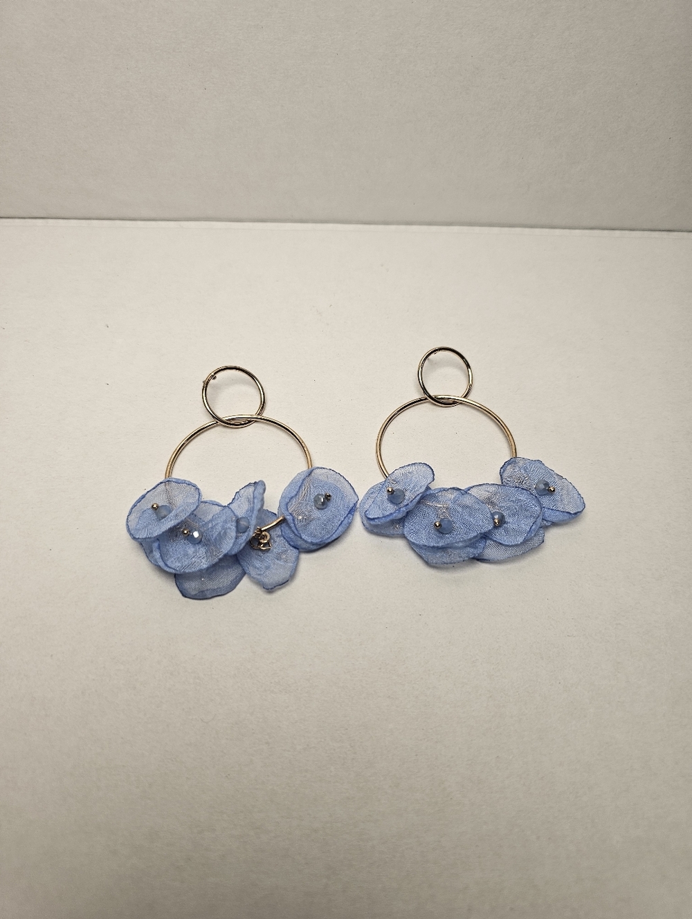 NEW Delicate Blue Floral Drop Earrings - Lightweight Women Jewelry